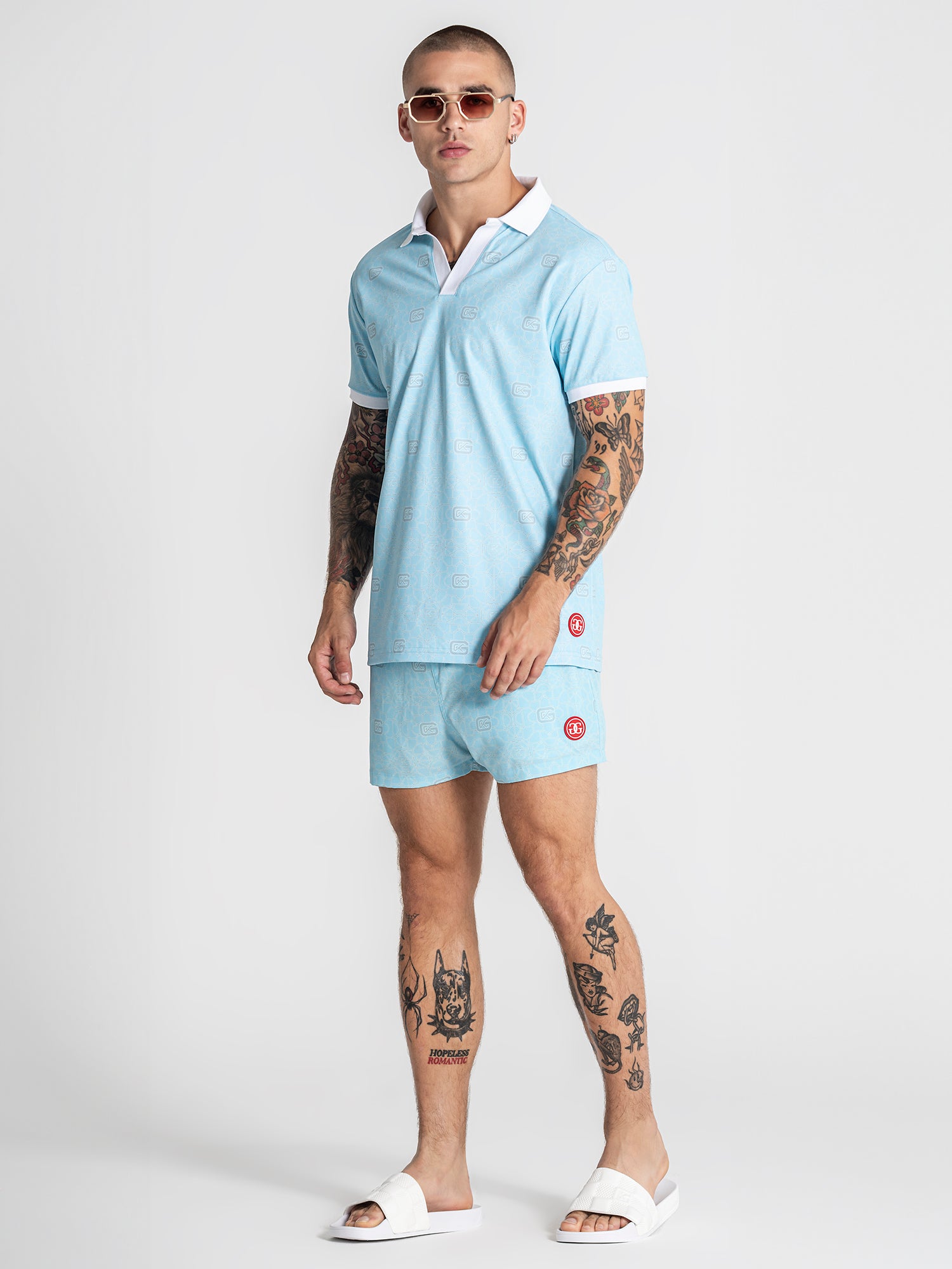 polos / Light Blue Tiled Polo