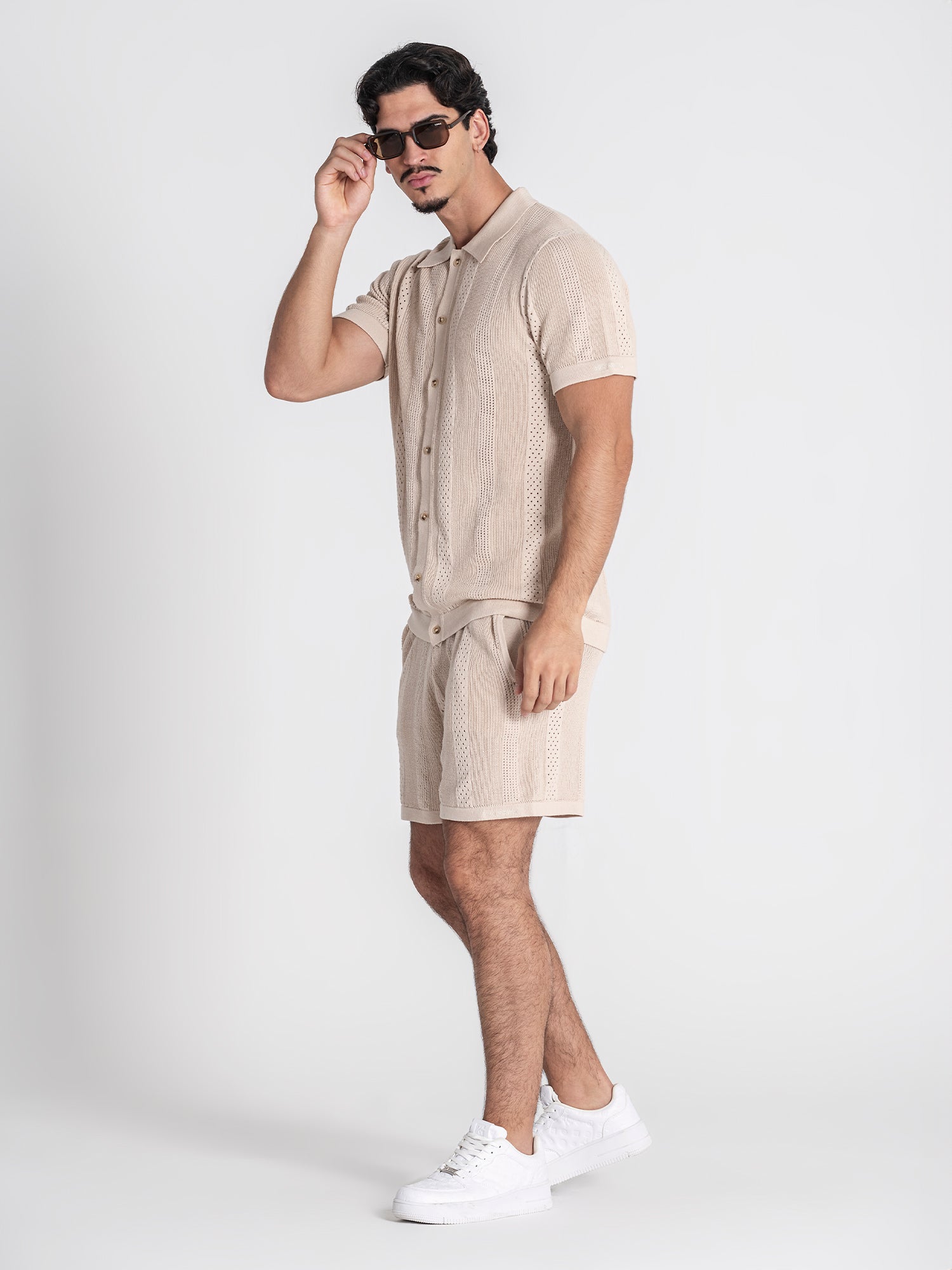 shirts / Beige Breathe Knit Shirt