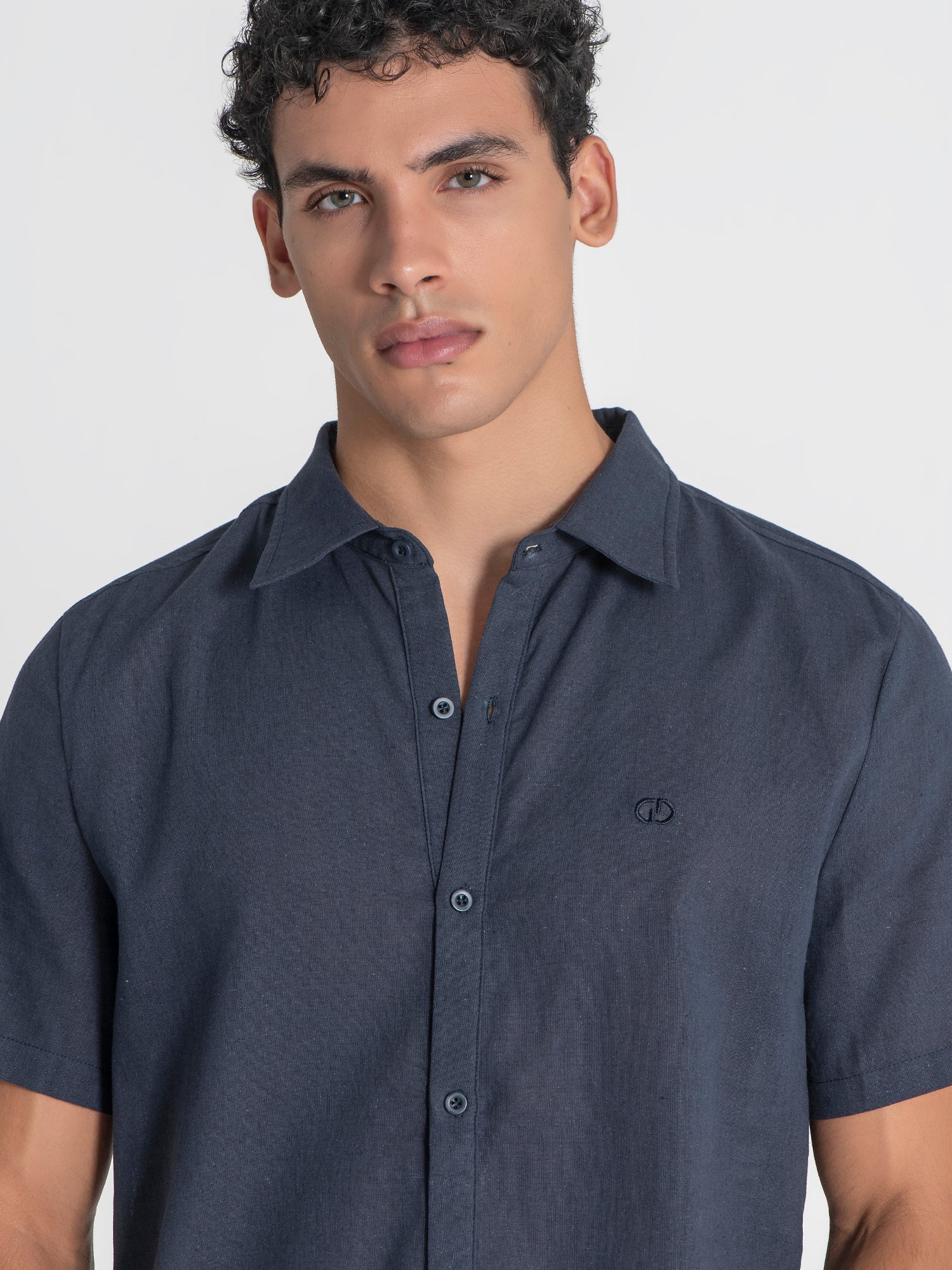shirts / Dark Blue GG Linen Shirt