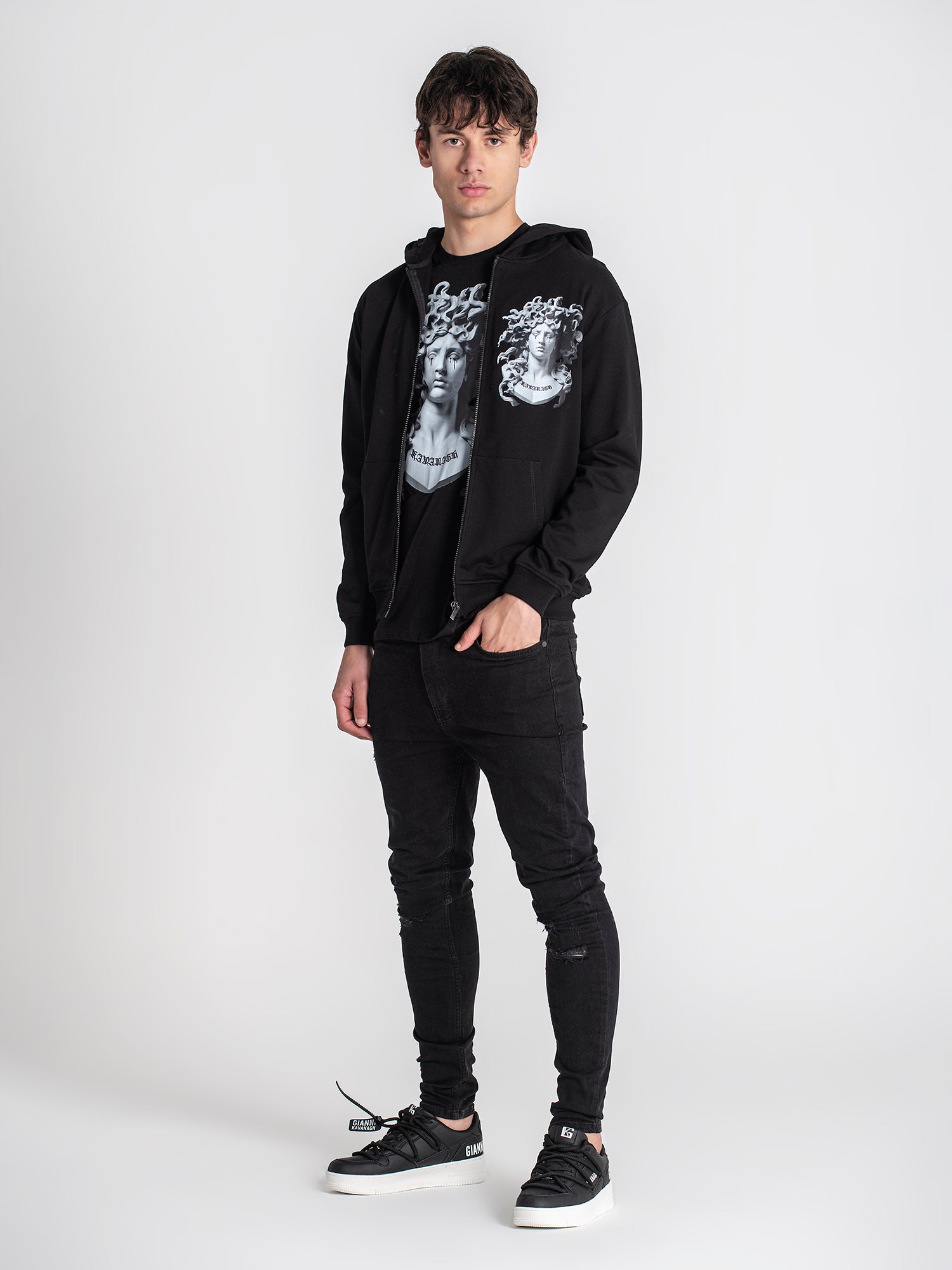 zip jackets / Black Medusa Hoodie Jacket