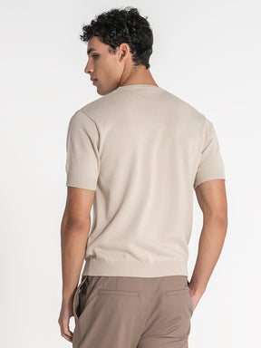 t-shirts / Beige Essential Knit Tee