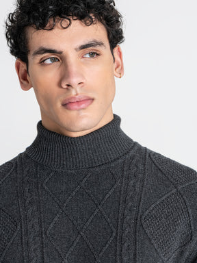 sweats / Grey Cable Knit Turtleneck