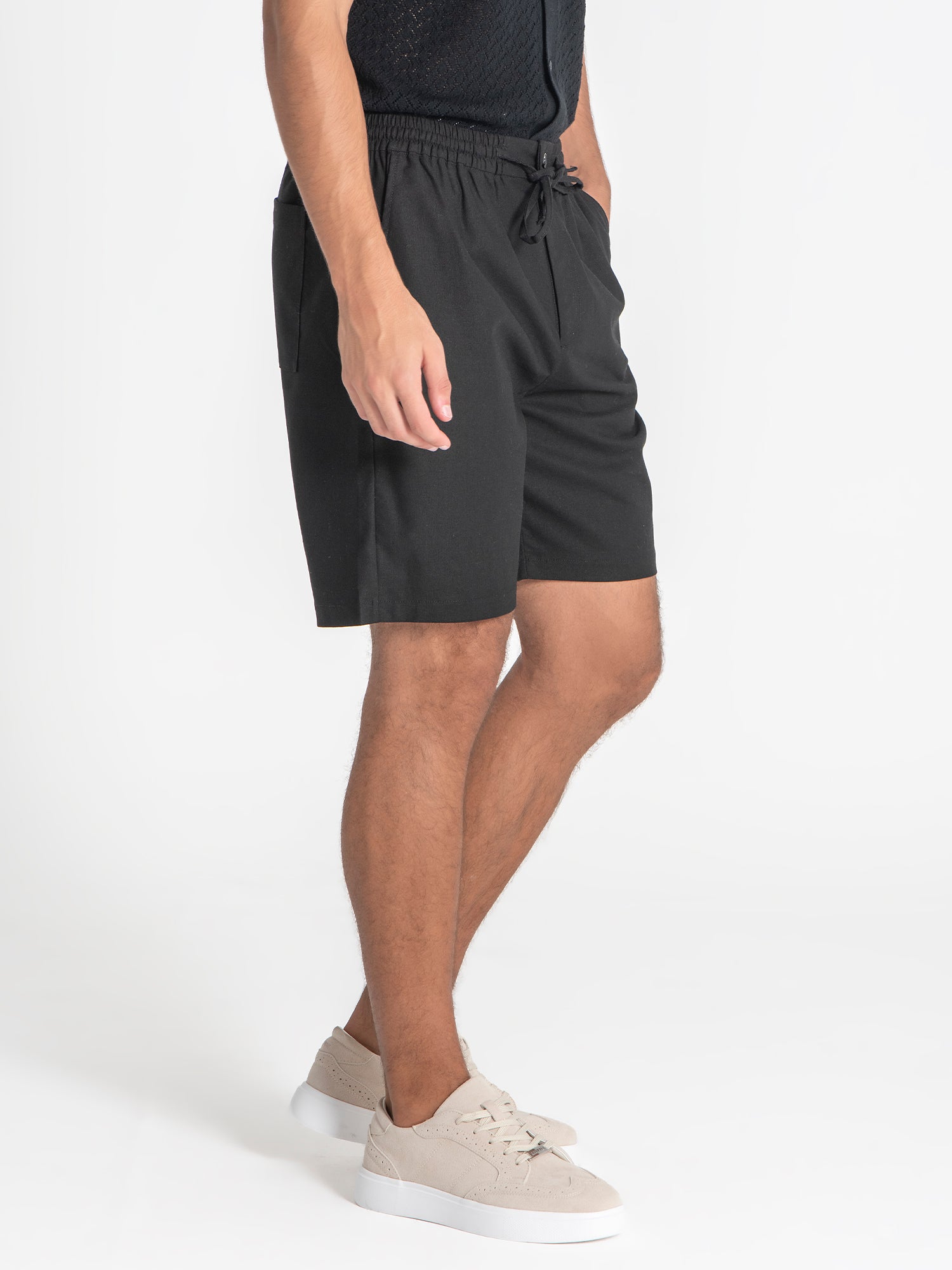 shorts / Black Smart Linen Shorts
