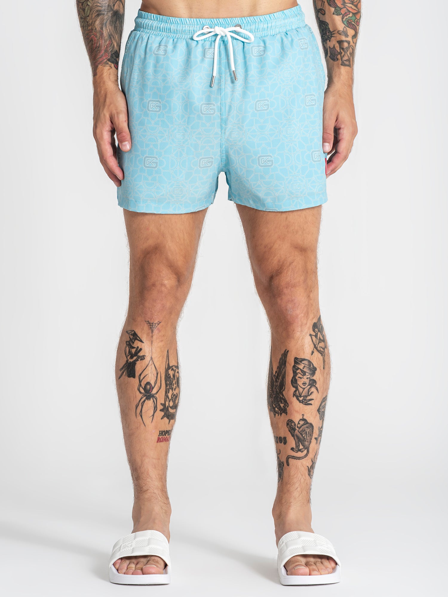 swimshorts / Light Blue Tiled Swimshorts