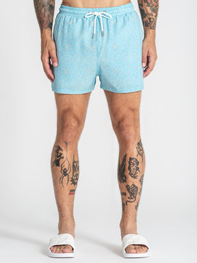 swimshorts / Light Blue Tiled Swimshorts