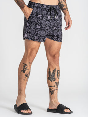 swimshorts / Black Tiled Swimshorts