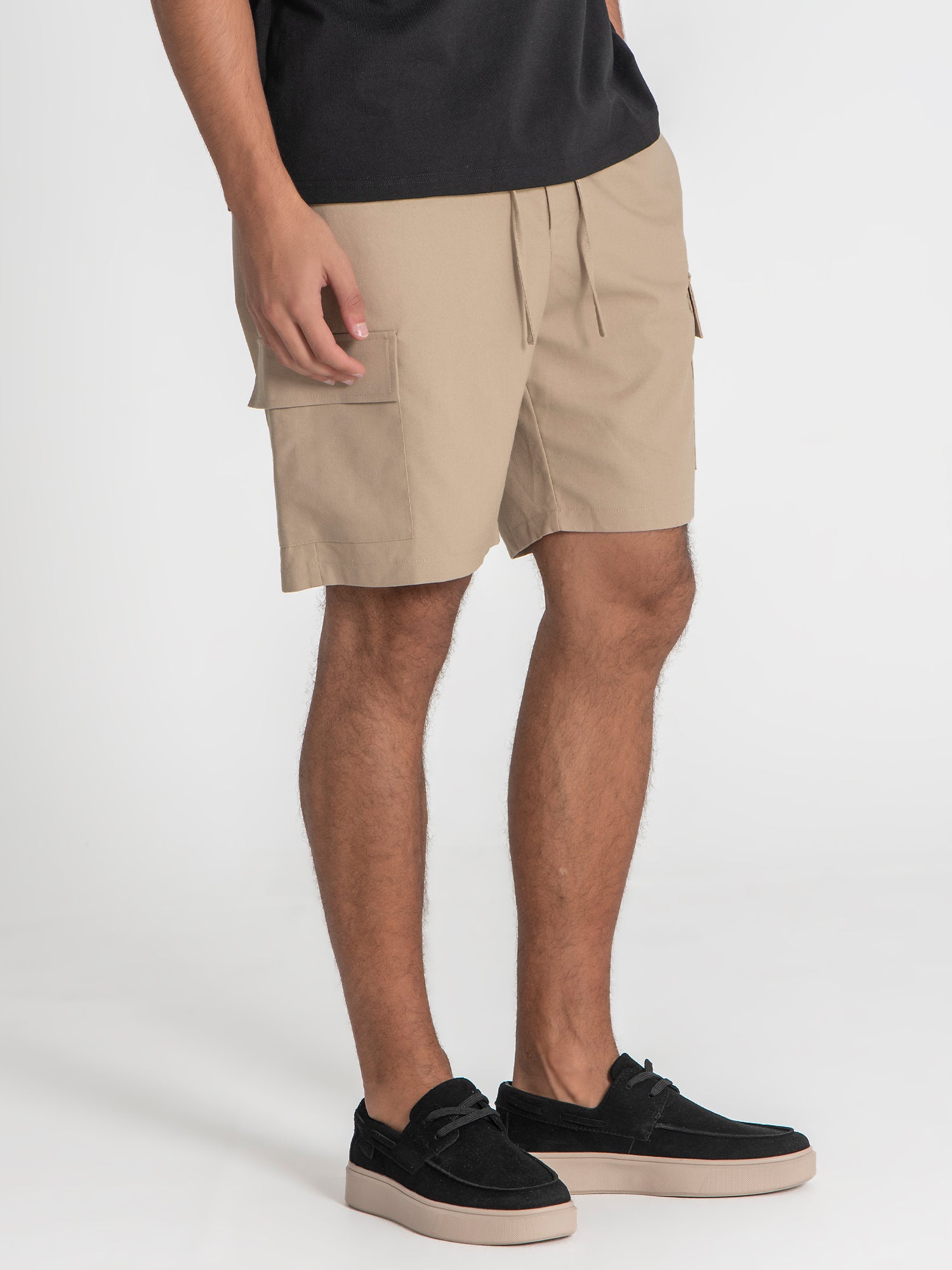 shorts / Camel Cargo Linen Shorts