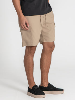 shorts / Camel Cargo Linen Shorts