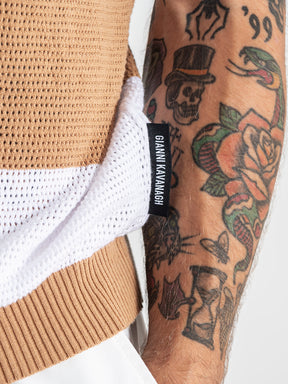 t-shirts / Camel Striped Knit Tee