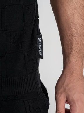 shirts / Black Clone Knit Shirt