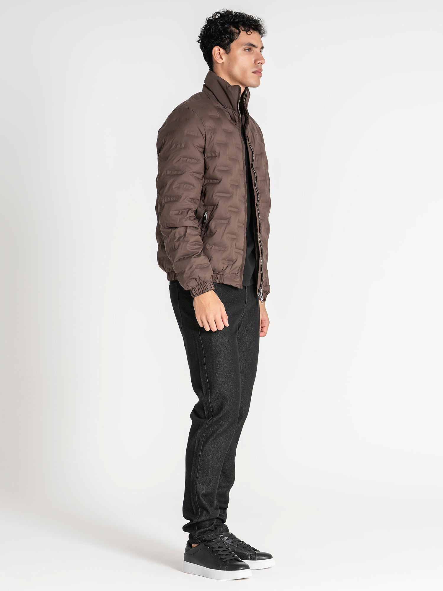 jackets / Brown Code Puffer Jacket