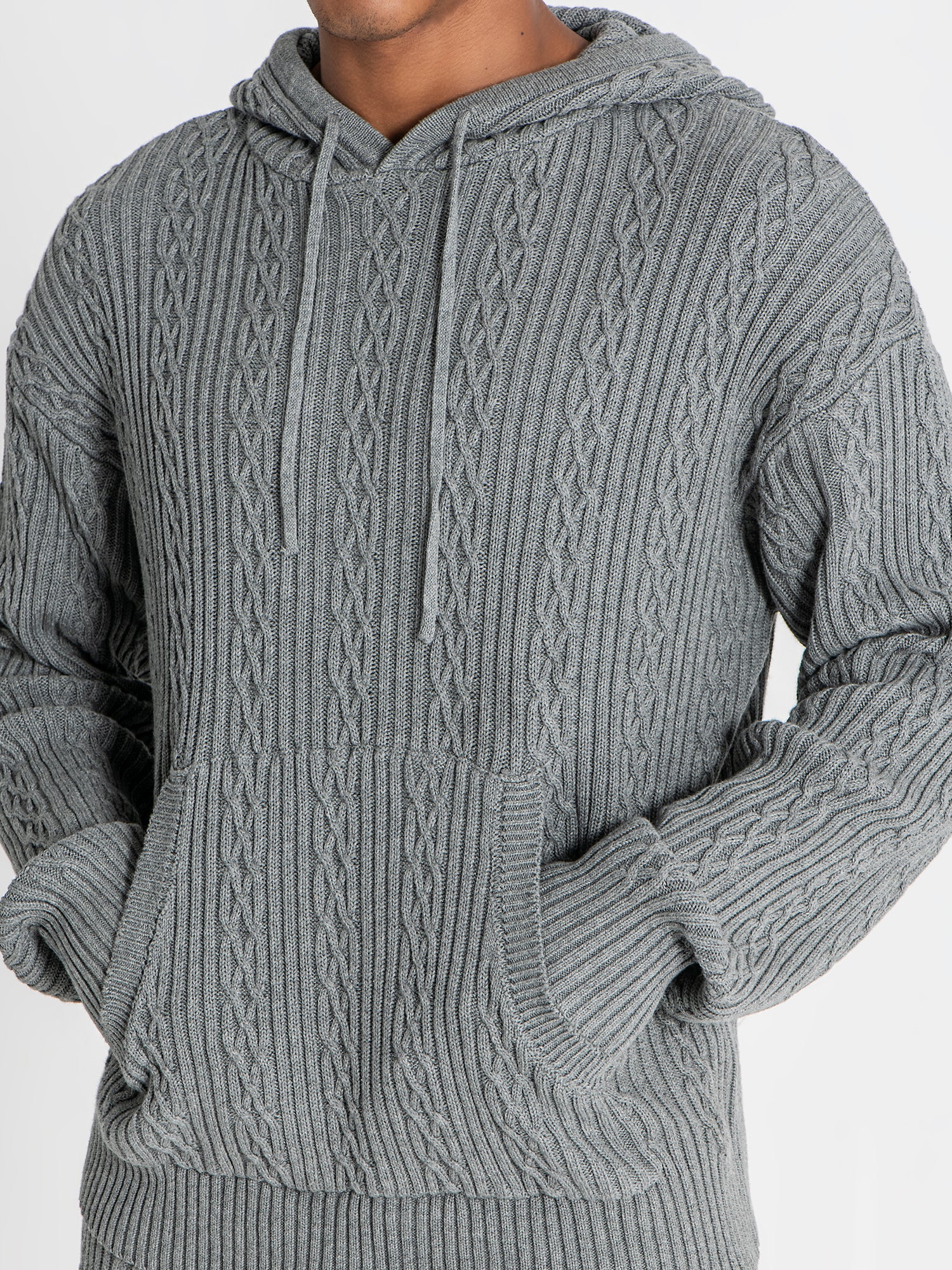 hoodies / Grey Core Knit Hoodie