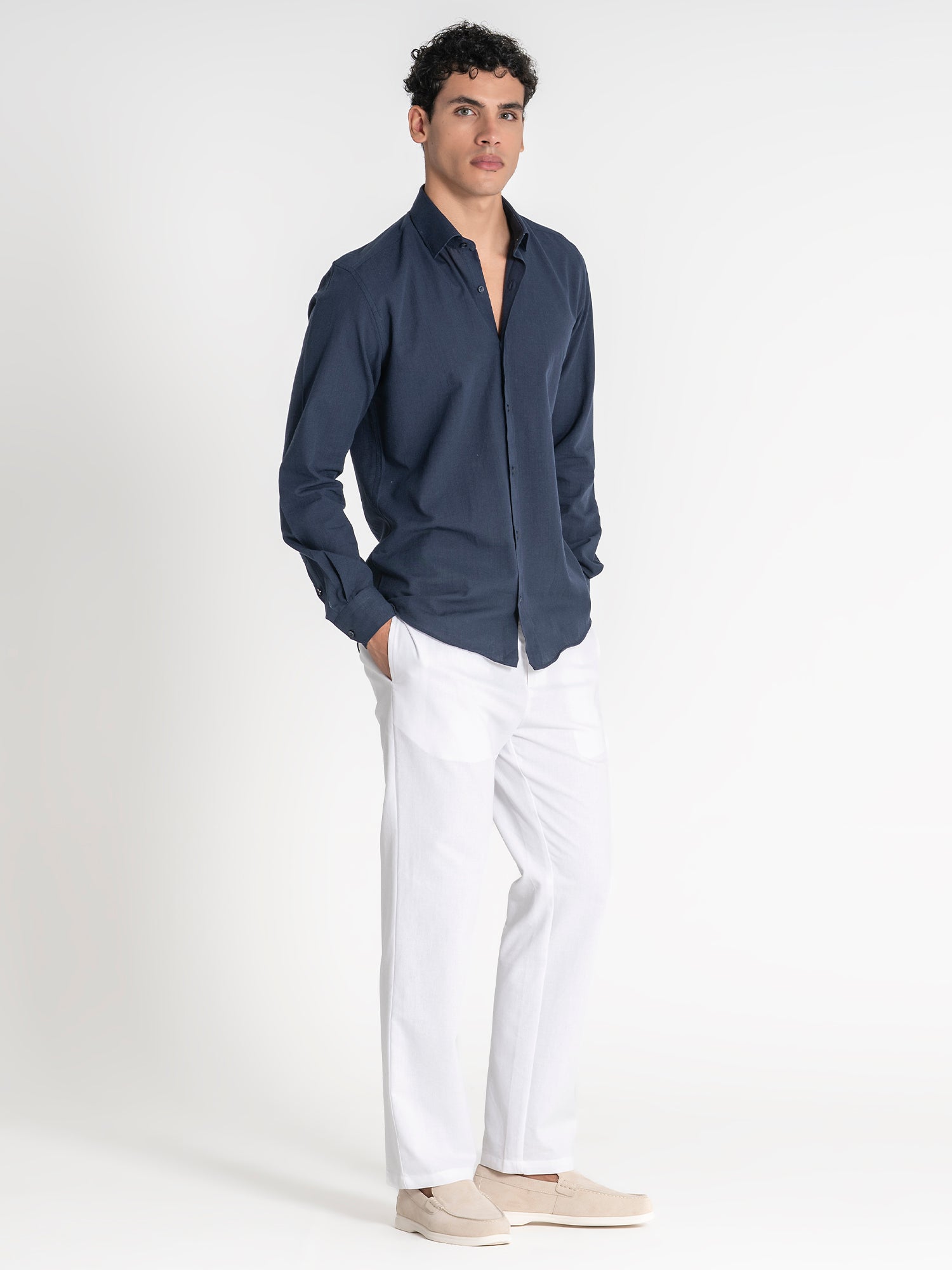 shirts / Blue Flax Linen Shirt