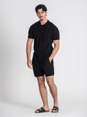 shirts / Black Clone Knit Shirt
