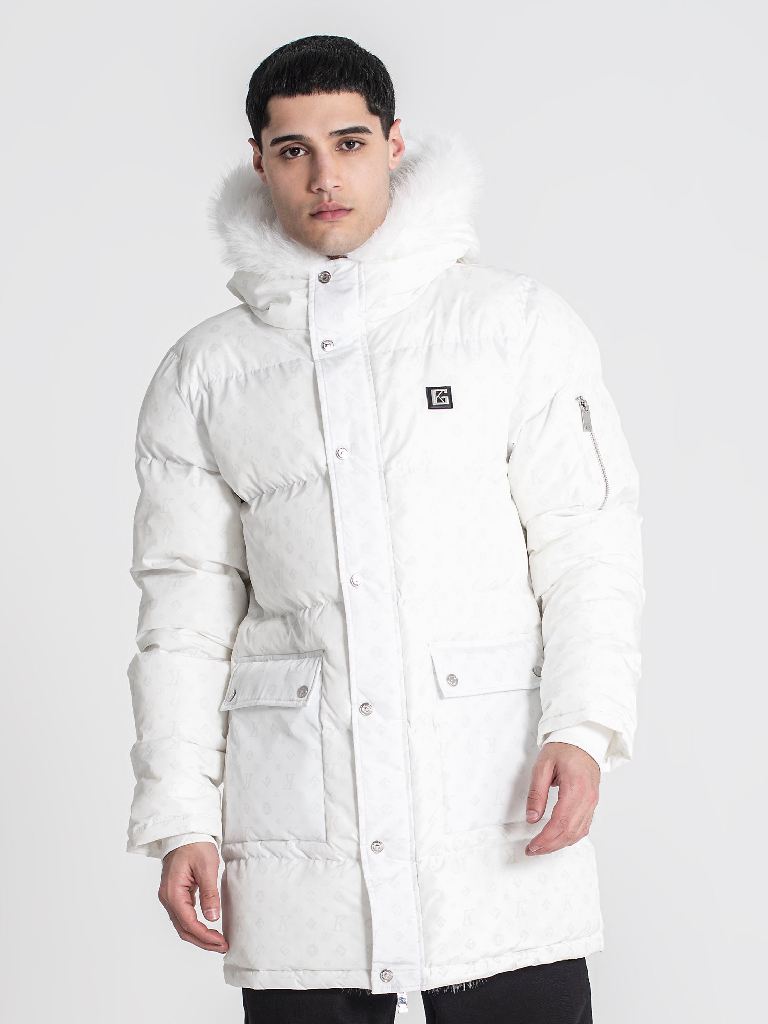 White Logomania Coat