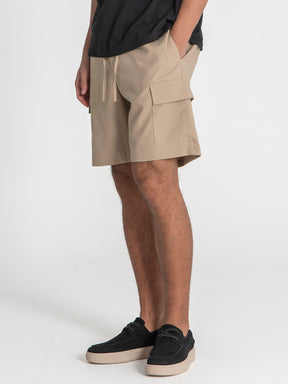 shorts / Camel Cargo Linen Shorts