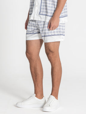 shorts / White GG Mania Satin Shorts