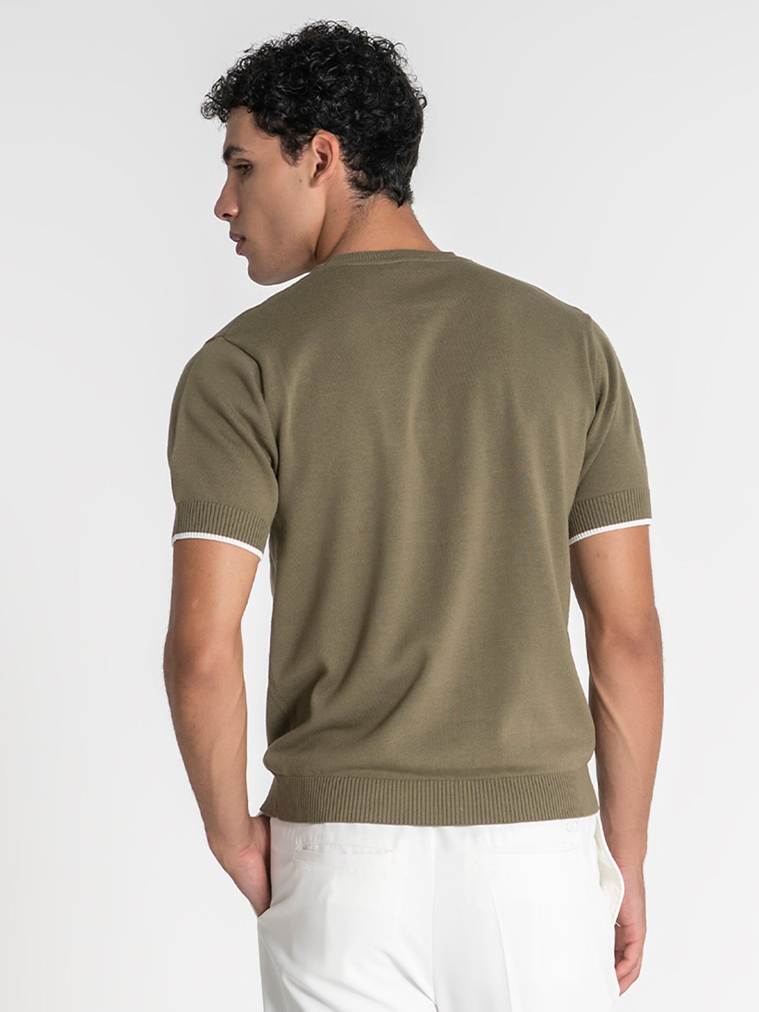 t-shirts / Green Edge Knit Tee