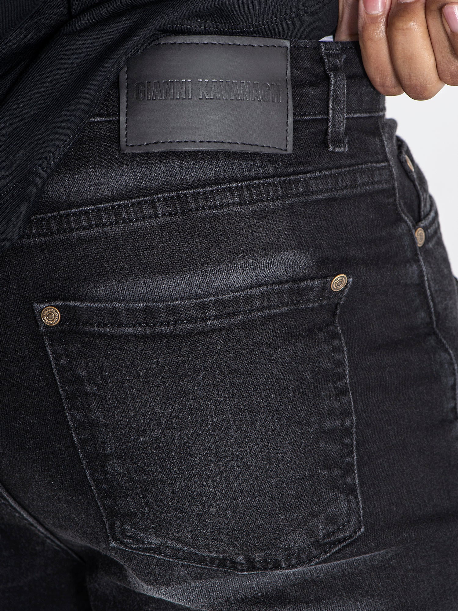 jeans / Black Collage Patch Jeans