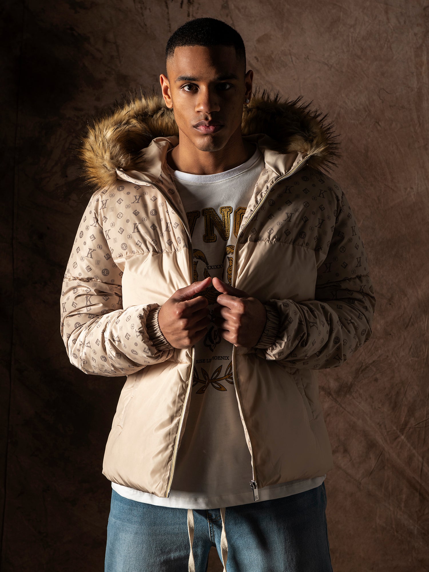 puffers / Beige Logomania Puffer Jacket (Defective)