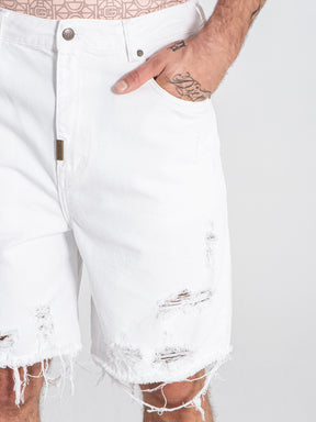 shorts / White Rebel Denim Shorts