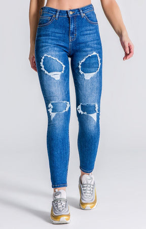 Medium Blue RR Ripped And Repair Jeans