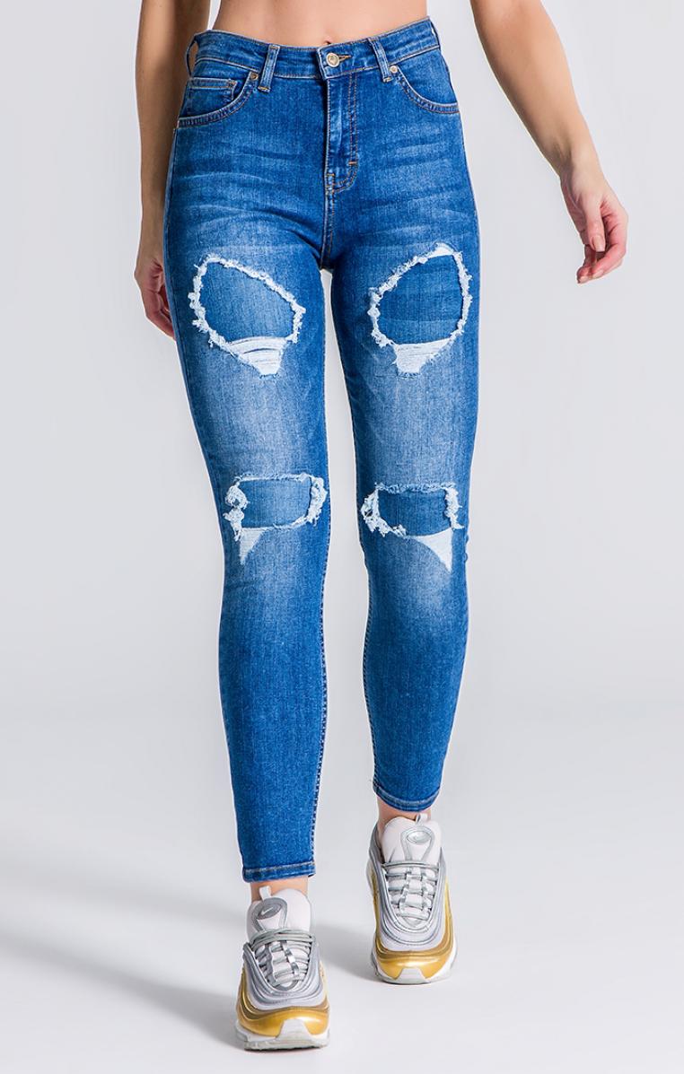 Medium Blue RR Ripped And Repair Jeans