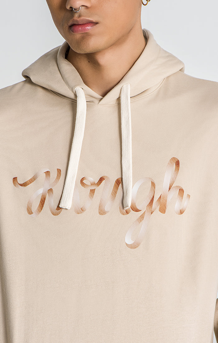 Beige Laced Oversized Hoodie