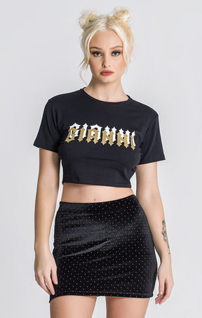 Black GK25 Cropped Tee