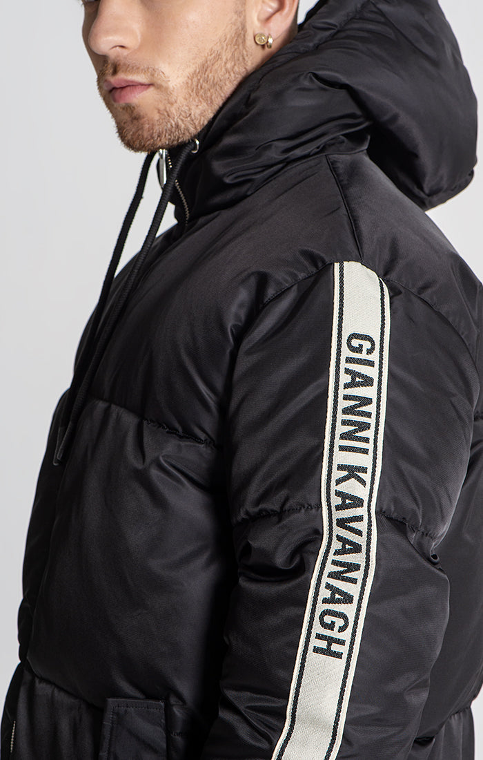 Black Racer Puffer Jacket