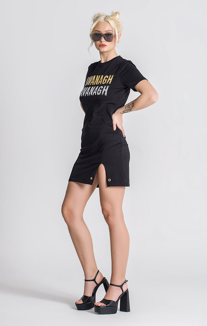 Black Reverse Tee Dress