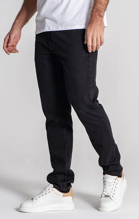 Black Core Straight-Leg Jeans