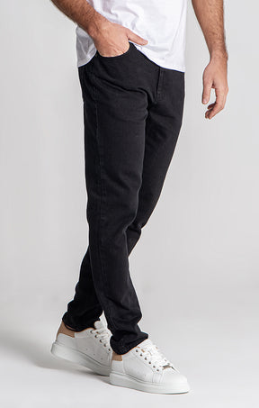 Black Core Straight-Leg Jeans