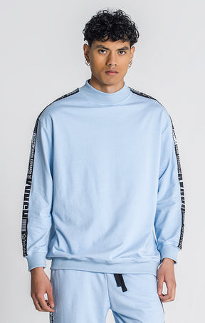 Blue Overlap Oversized Sweat