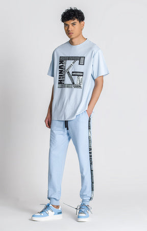 Blue Overlap Oversized Tee