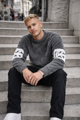 Grey Structure Knit Sweater