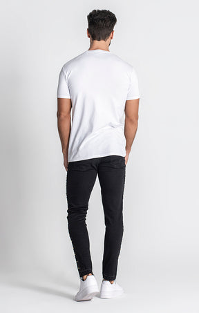 White Lavish Outline Tee