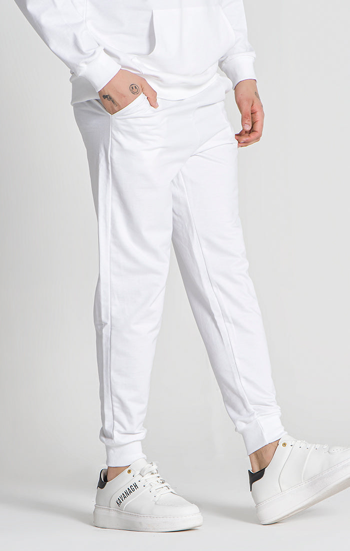 White Jenga Loose Joggers