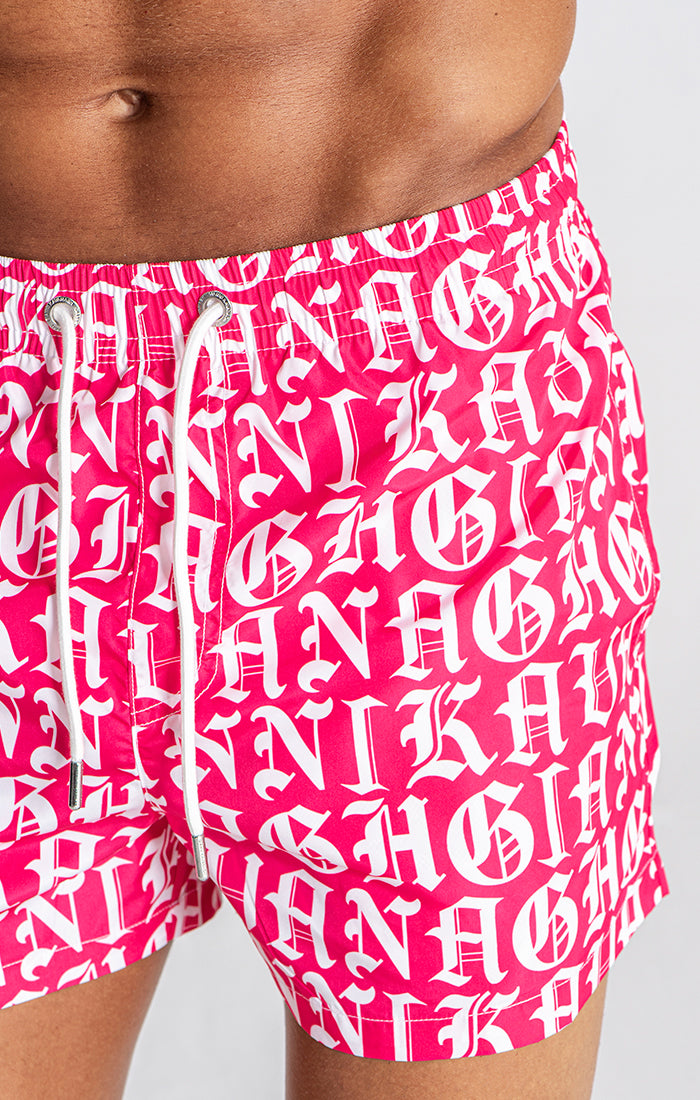 Pink Message Swimshorts