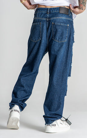 Dark Blue Echo Balloon Ripped Jeans