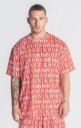 Red Message Oversized Tee