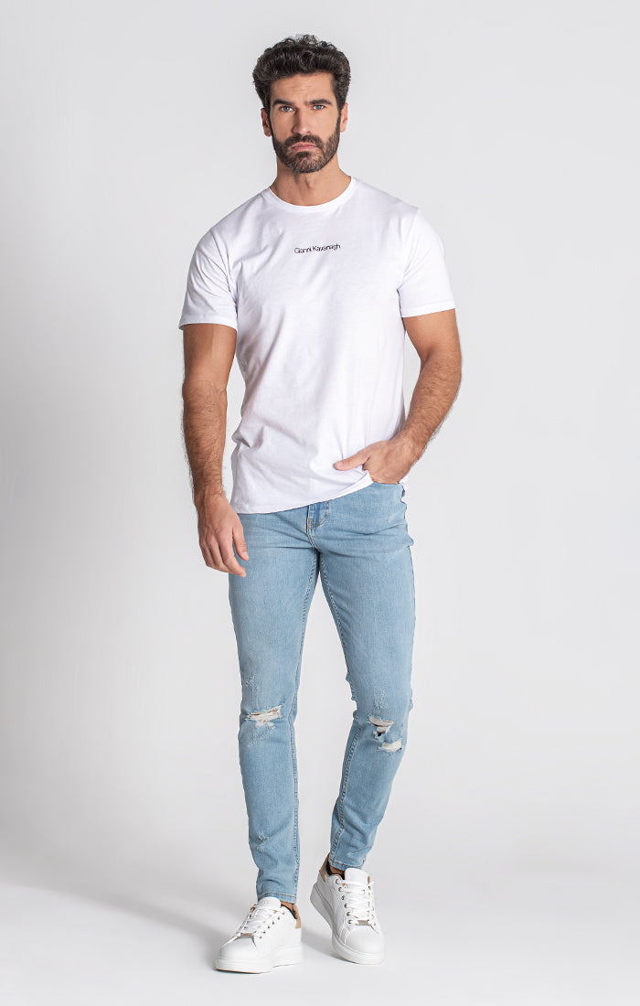 Light Blue Ripped Slim Fit Jeans