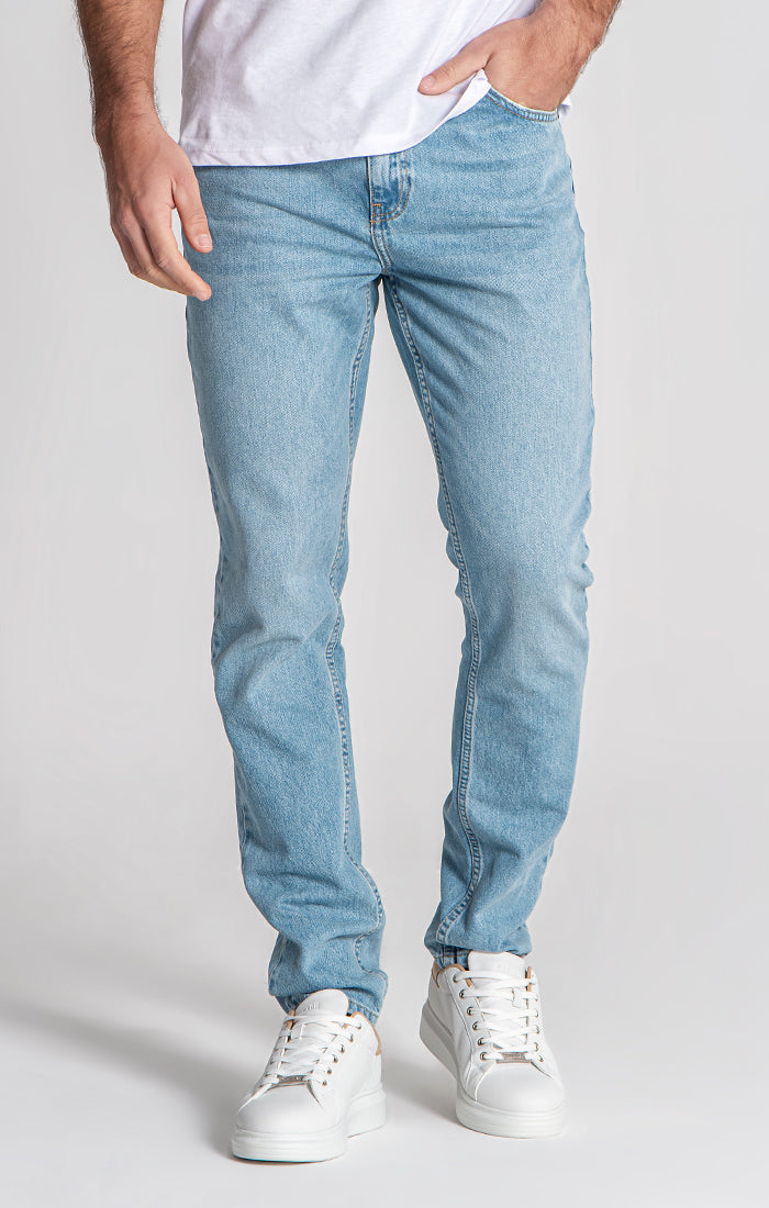 Light Blue Straight-Leg Jeans