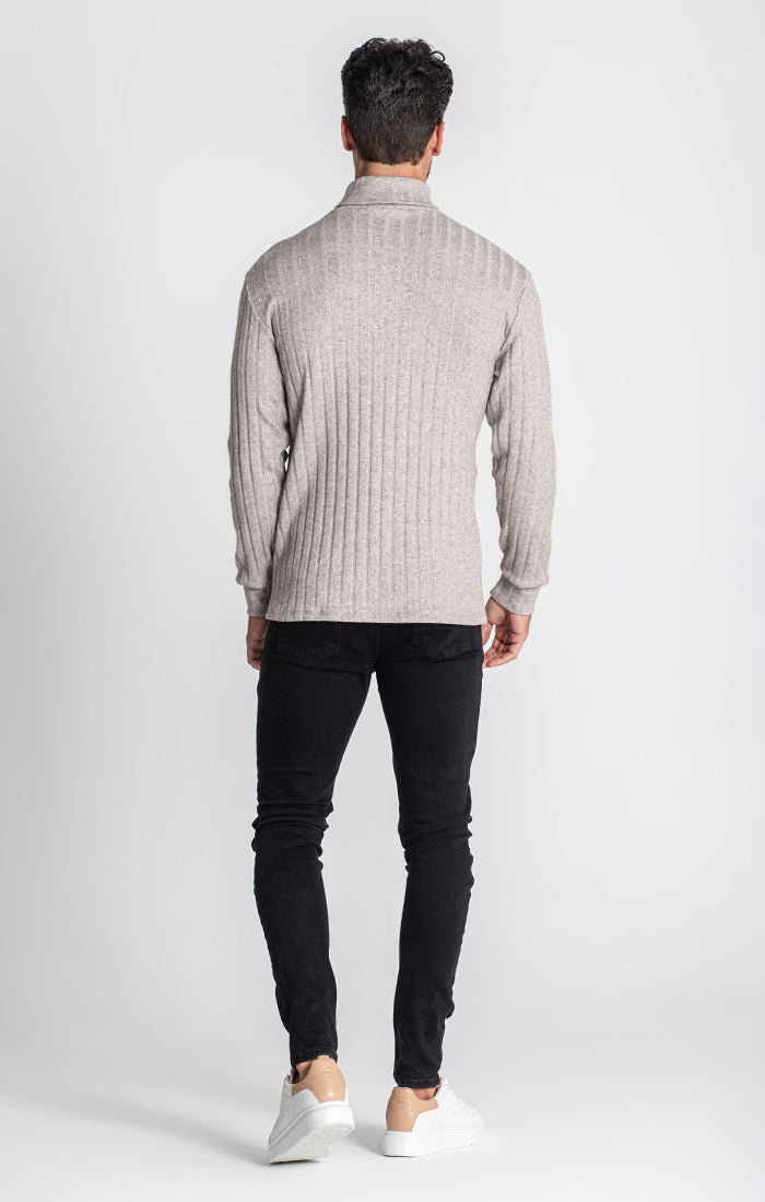 Grey Ribbed Turtleneck