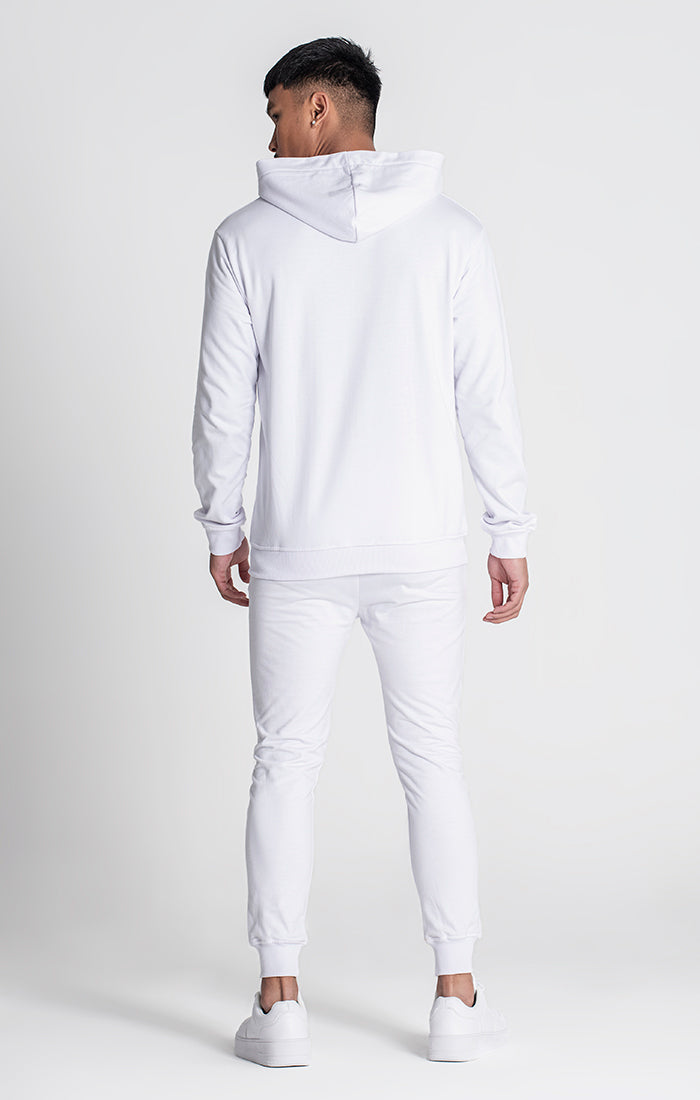 White Essential Micro Hoodie Jacket