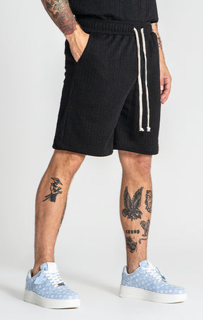 Black Waffle Shorts