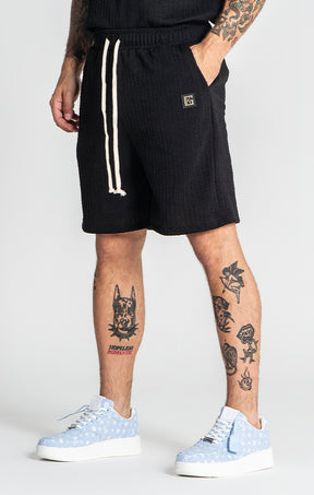 Black Waffle Shorts