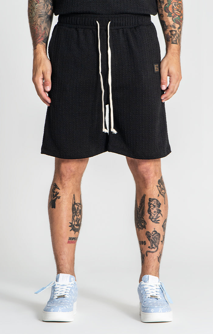 Black Waffle Shorts