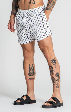 White Mania Swimshorts