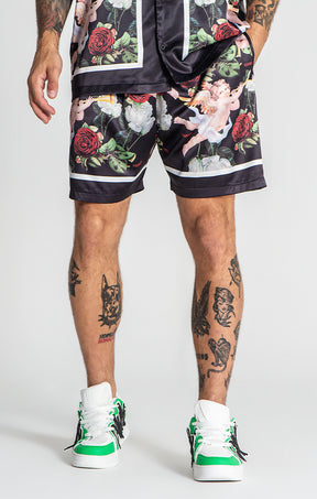 Multicolor Angelical Satin Shorts